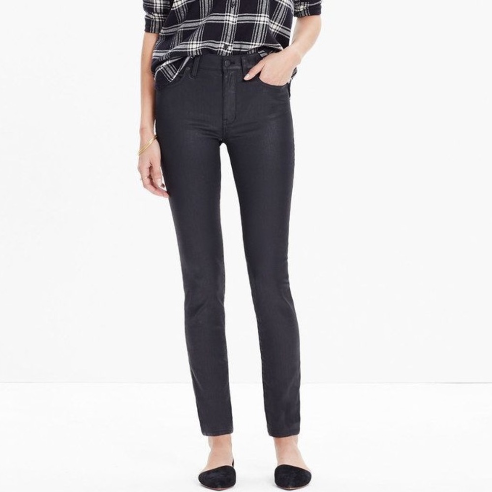 Madewell Coated Black High-Rise Skinny Jeans